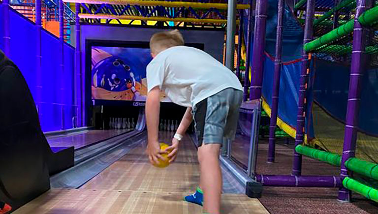 Guests Play Mini Bowling